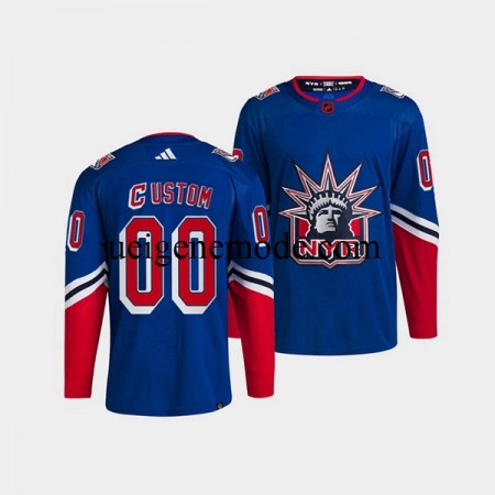 Herren New York Rangers CUSTOM Eishockey Trikot Adidas 2022-2023 Reverse Retro Blau Authentic